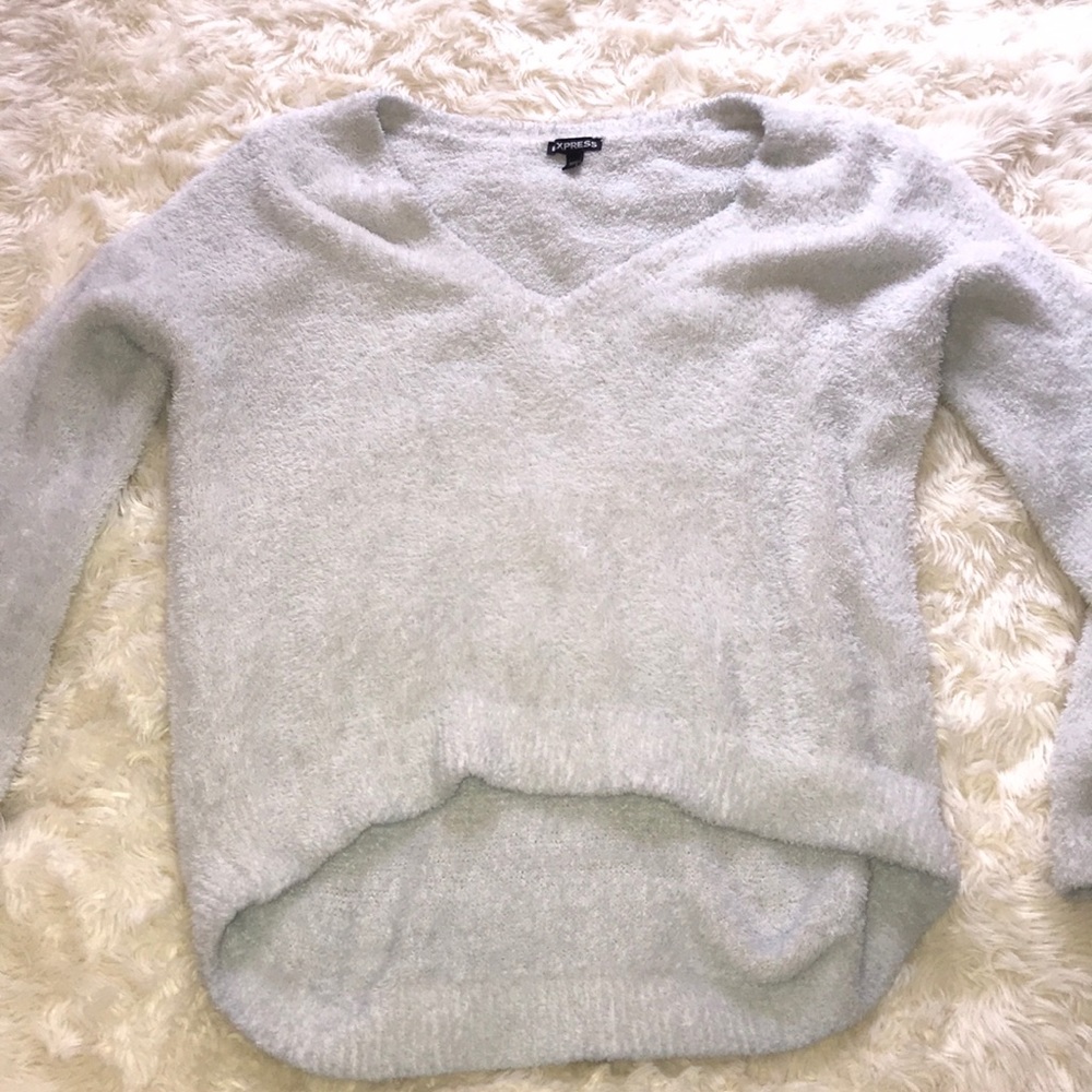 Fuzzy white soft sweater